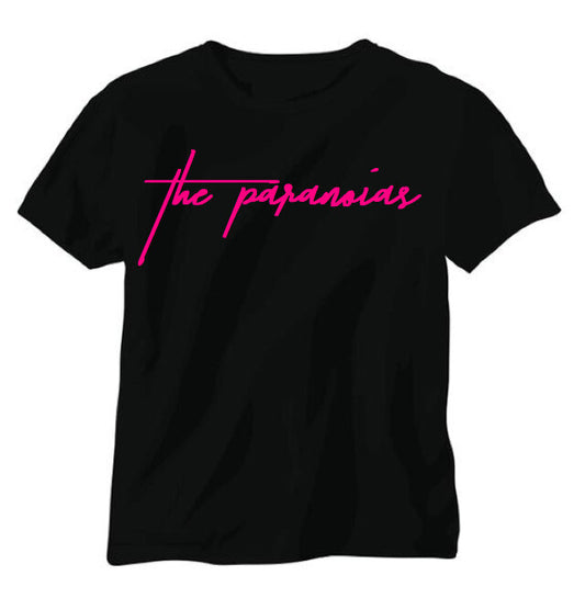 The Paranoias Classic Pink Logo Cursive T-Shirt